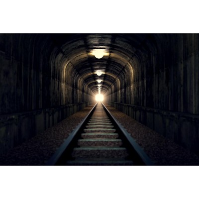 Tren Rayı 3 Boyutlu Duvar Kağıdı 