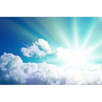 Gökyüzünden Yansıyan Güneş 3 Boyutlu Duvar Kağıdı