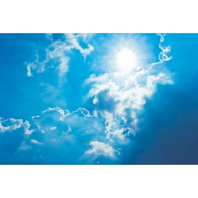 Gökyüzünden Yansıyan Güneş 3 Boyutlu Duvar Kağıdı