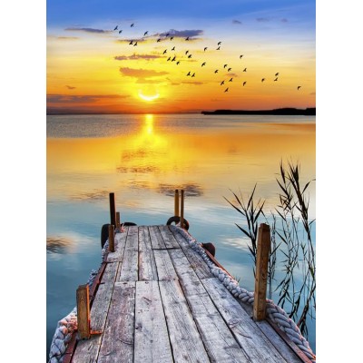 İSKELE GÜN BATIMI 3D DUVAR KAĞIDI