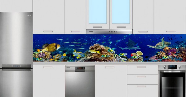 Mutfak Tezgah Arasi Akvaryum Su Alti Kendinden Yapiskanli Folyo Kaplama Sticker Fiyati Ve Modeli Tezgah Arasi Folyo