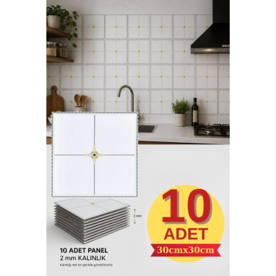 10 Adet 30x30cm Işıltı Modern Desen Köpük Yapışkanlı Mutfak Banyo Wc Duvar Paneli Kağıdı CYCZT00216