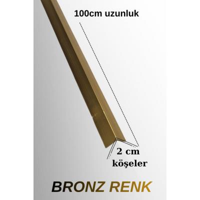100cm 1 Adet Dekoratif Bronz 2cmx2cm L Köşe Duvar ÇItası Kapama Paslanmaz Alüminyum L Köşesi