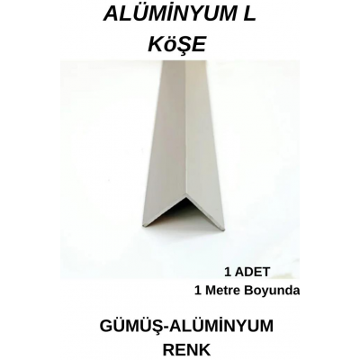 100cm 1 Adet Dekoratif Eloksal Gümüş 2cmx2cm L Köşe Duvar ÇItası Kapama Paslanmaz Alüminyum L Köşesi