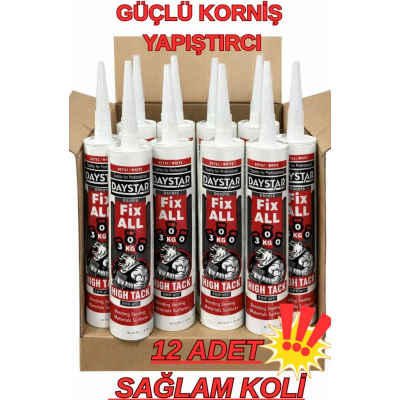 12 ADET Süper Güçlü Özel Yapıştırıcı 450gr FİX ALL ATC Lambiri Tavan Korniş Yapıştırıcı 300 KG Taşır