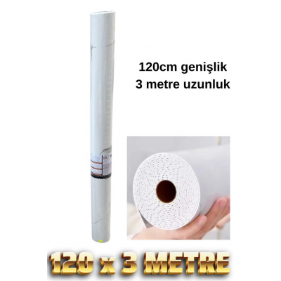 120cm x 3 Metre Rulo Premium Beyaz Mermer Desenli Yapışkanlı Duvar Paneli Kağıdı Ev Ofis BASIC