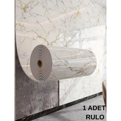 120cm x 3 METRE Tek Parça Yapışkanlı Rulo Mermer Desenli Duvar Paneli Kağıdı Silinebilir LS-6010-BöTE