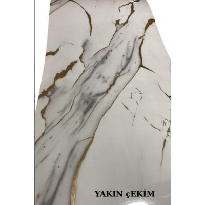 120cm x 3 METRE Tek Parça Yapışkanlı Rulo Mermer Desenli Duvar Paneli Kağıdı Silinebilir LS-6010-BöTE