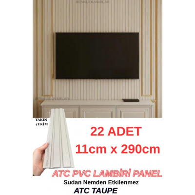 22 Adet 11cmx290cm Koli Bazında Taupe PVC Lambiri Ev Ofis Dekoratif PVC Lambiri Duvar Kağıdı Paneli