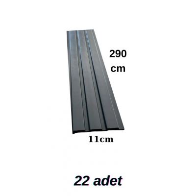 22 Adet 11cmx290cm Koli Bazında Antrasit PVC Lambiri Ev Ofis Dekoratif  Lambiri Duvar Kağıdı Paneli