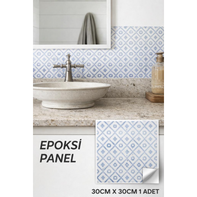 30cm×30cm Bluessa Epoksi 1 Adet 3D Yapışkanlı Duvar Paneli Kağıdı Sticker Mutfak Banyo Salon Ofis