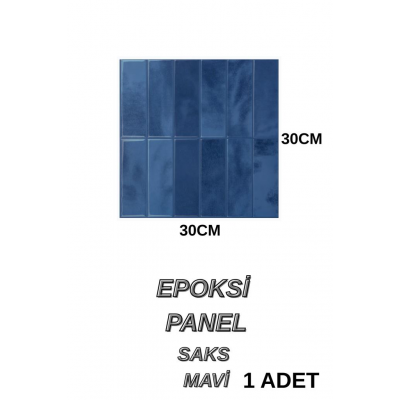 30cm×30cm Saks Mavi Epoksi 1 Adet 3D Yapışkanlı Duvar Paneli Kağıdı Sticker Mutfak Banyo Salon Ofis
