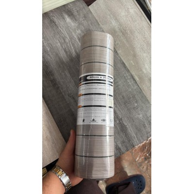 40cmx250cm Açık Gri 3D Girintili Yapışkanlı SXP Akustik Lambiri Desenli Duvar Paneli Kağıdı KÜL