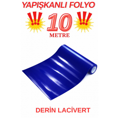 45cm x 10 Metre 1 Rulo Folyo Yapışkanlı Düz Lacivert Mutfak Duvar Kaplama Folyosu Kağıdı