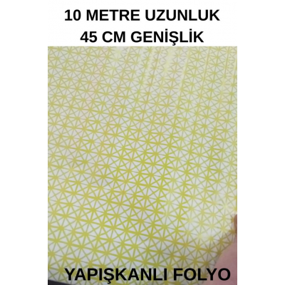 45cm x 10 Metre 1 Rulo Folyo Yapışkanlı Kare Görünümlü Mutfak Duvar Kaplama Folyosu Kağıdı