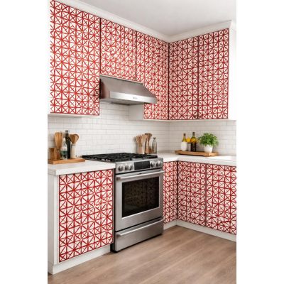 45cm x 10 Metre 1 Rulo Folyo Yapışkanlı Kare Görünümlü Mutfak Duvar Kaplama Folyosu Kağıdı