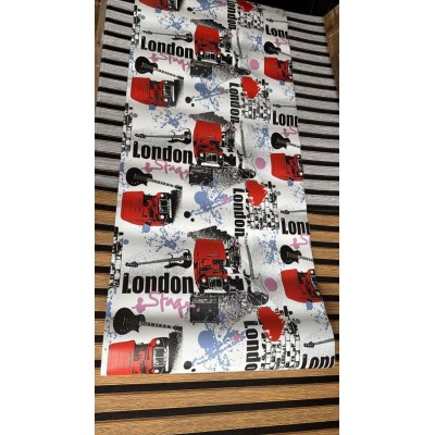 45cm x 10 Metre 1 Rulo Folyo Yapışkanlı London Yazılı Kafe Mutfak Duvar Kaplama Folyosu Kağıdı
