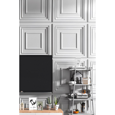 50cm x 50cm 1 Adet 3D Abs Malzeme PVC Dayanıklı Duvar  Tavan Paneli Silinebilir çıta Model Panel