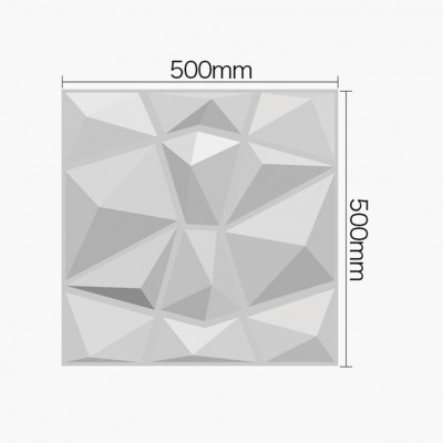 50cm x 50cm 1 Adet Beyaz 3D Abs Malzeme PVC Dayanıklı Duvar Paneli Silinebilir Geometrik Model Panel