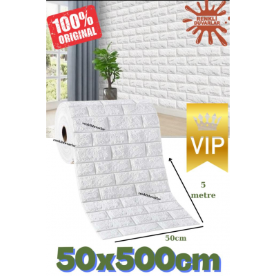 50cmx500cm 2,5 m2 1 Adet Yapışkanlı Duvar Kağıdı Esnek Köpük Paneli Beyaz 3d Tuğla Desen Ev Ofis 50cmx500cm 2,5 m2 1 Adet Yapışkanlı Duvar Kağıdı Esnek Köpük Paneli Beyaz 3d Tuğla Desen Ev Ofis