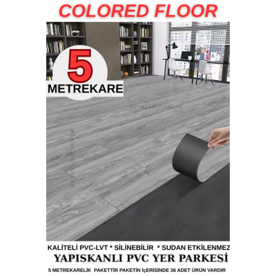 5m2 Alan Kaplar Koyu Gri Yapışkanlı Sudan Etkilenmeyen LVT-PVC Yer Döşeme Parkesi Floor NWYP09 5m2 Alan Kaplar Koyu Gri Yapışkanlı Sudan Etkilenmeyen LVT-PVC Yer Döşeme Parkesi Floor NWYP09