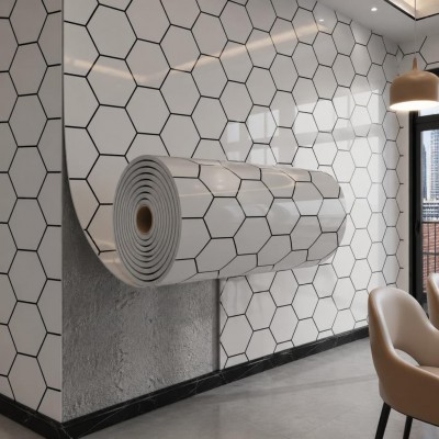 60cm x 3 Metre Tek Parça Yapışkanlı Rulo Duvar Paneli Kağıdı Silinebilir Salon Ofis CYCZT00158