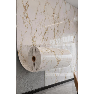 60cm x 3 Metre Tek Parça Yapışkanlı Rulo Mermer Desenli Duvar Paneli Kağıdı Silinebilir CF-1001-NEXO