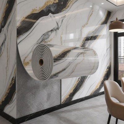 60cm x 3 Metre Tek Parça Yapışkanlı Rulo Moss Duvar Paneli Kağıdı Silinebilir Salon Ofis CF-1072