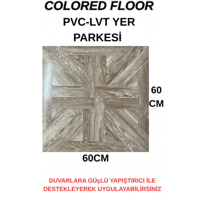 60cmx60cm Versay Model Desenli Pvc-Lvt Yapışkanlı Yer Kaplama Paneli Kauçuklu Floor Banyo WC S711P