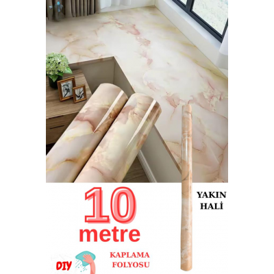 67cm x 10 Metre 1 Adet Yapışkanlı Folyo Kuvars Mermer Desenli Mutfak Duvar Kaplama Folyosu Kağıdı