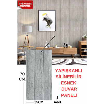 70cmx35cm 1 Adet Kendinden Yapışkanlı Gri Ahşap Desen Sünger Duvar Kağıdı Paneli NW38 70cmx35cm 1 Adet Kendinden Yapışkanlı Gri Ahşap Desen Sünger Duvar Kağıdı Paneli NW38
