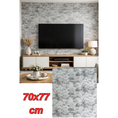 70cmx77cm 1 Adet Yapışkanlı Sünger Duvar Paneli Kabartmalı Karavan Salon Duvar Kağıdı NW199