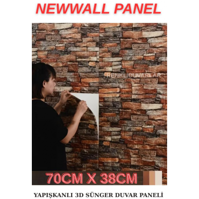 70x38 cm Kendinden Yapışkanlı 3D Boyut Duvar Kaplama Kağıdı Paneli 70x38 cm Kendinden Yapışkanlı 3D Boyut Duvar Kaplama Kağıdı Paneli