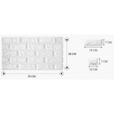70x38cm(0,27m2) Tezgah Arası Kendinden Yapışkanlı Duvar Kağıdı Esnek Köpük Paneli 3D Boyutlu Beyaz 70x38cm(0,27m2) Tezgah Arası Kendinden Yapışkanlı Duvar Kağıdı Esnek Köpük Paneli 3D Boyutlu Beyaz