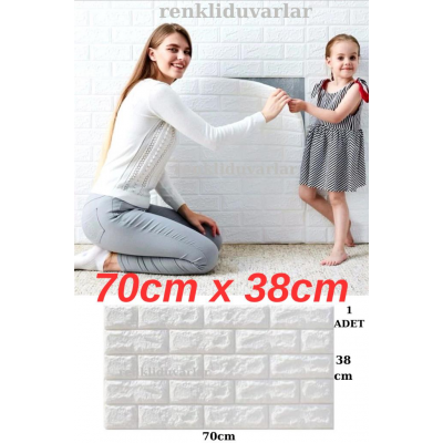 70x38cm(0,27m2) Tezgah Arası Kendinden Yapışkanlı Duvar Kağıdı Esnek Köpük Paneli 3D Boyutlu Beyaz 70x38cm(0,27m2) Tezgah Arası Kendinden Yapışkanlı Duvar Kağıdı Esnek Köpük Paneli 3D Boyutlu Beyaz