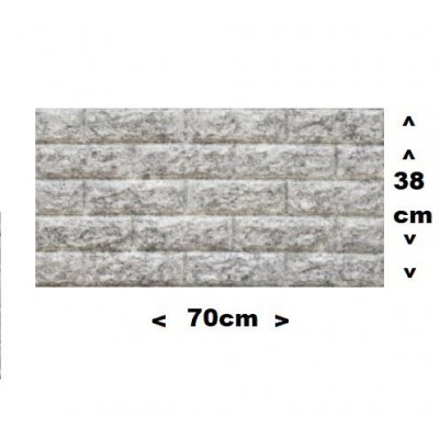 70x38cm Silinebilir Kendinden Yapışkanlı Çift Renk Gri Beyaz Esnek Tuğla Sünger Duvar Paneli Kağıdı