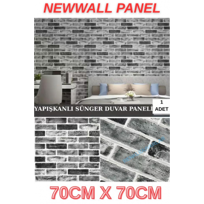 70x70cm 1 Adet Yapışkanlı Dekoratif Tuğla Desen Gri TV Arkası Salon Ofis Duvar Kağıdı Paneli NW169 70x70cm 1 Adet Yapışkanlı Dekoratif Tuğla Desen Gri TV Arkası Salon Ofis Duvar Kağıdı Paneli NW169