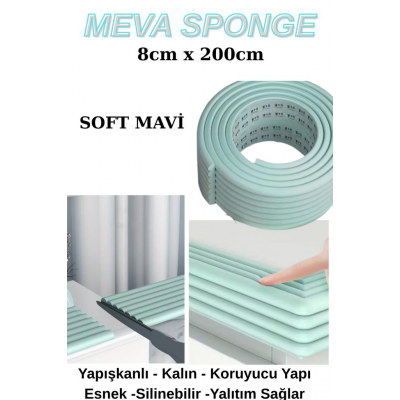 8cmx200cm 1 Adet Yapışkanlı Meva Mavi Lambiri model Çıta Süpürgelik Tablo Tavan Koruyucu Kenar Çıta