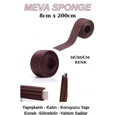 8cmx200cm 1 Adet Yapışkanlı Meva Mürdüm Lambiri Model Çıta Süpürgelik Tablo Tavan Koruyucu Kenar