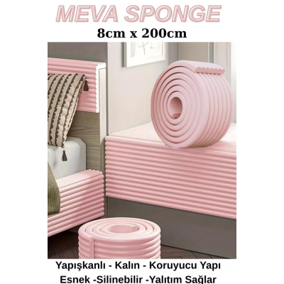 8cmx200cm 1 Adet Yapışkanlı Meva Pembe Lambiri model Çıta Süpürgelik Tablo Tavan Koruyucu Kenar Çıta