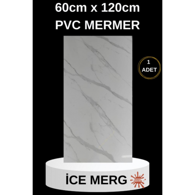 Alternatif Kaplama UV PVC İcemerg Mermer Desenli 1 Adet 60x120cm Ev Ofis Otel Duvar Kaplama Paneli