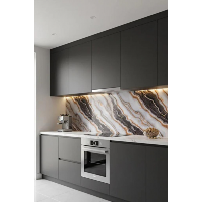 Alternatif Kaplama UV PVC Mermer Panel Pure Gold 1 Adet 60x120cm Ev Ofis Otel Duvar Kaplama Paneli