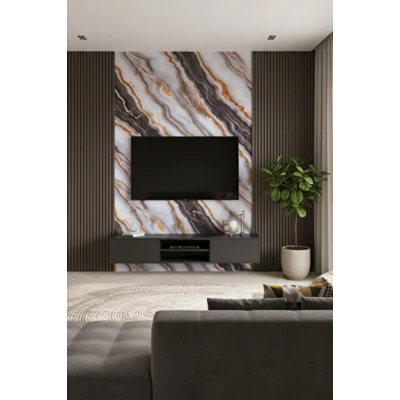 Alternatif Kaplama UV PVC Mermer Panel Pure Gold 1 Adet 60x120cm Ev Ofis Otel Duvar Kaplama Paneli