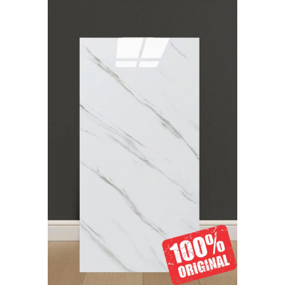 CF-1003 Shiny 30x60cm Mermer Desenli Yapışkanlı Seramik Desen Banyo WC Kaplama  Duvar Paneli Kağıdı