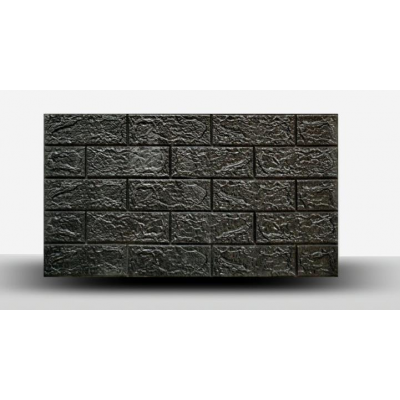 Dekoratif Kendinden Yapışkanlı Siyah Tuğla Desen Duvar Kağıdı Panel 70x38cm
