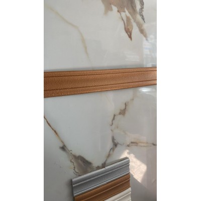 Düz Kahverengi 8cm-225cm 4 Adet Kendinden Yapışkanlı Çıta Çerçeve Süpürgelik