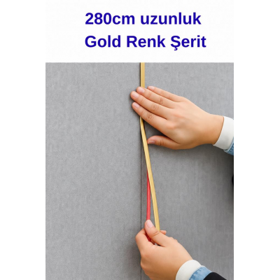 Gold Kendinden Yapışkanlı 1 Adet 0.8mm x 280cm Duvar, Mobilya Kenar Dekoratif Koruma Şerit çıta
