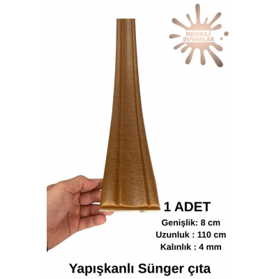 Kahverengi Düz 8cm-110cm Yapışkanlı Çıta Çerçeve SüpürgelikDÜZKAHVE