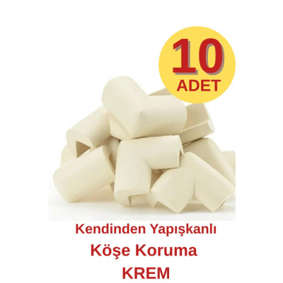 Kendinden Yapışkanlı 10 Adet Krem Kum Bej Bebek Çocuk Köşe Koruma Masa Sehpa Mobilya Kenar Koruyucu