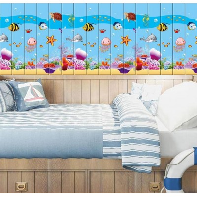 Anaokulu Kreş Akvaryum Deniz Altı Desen Kendinden Yapışkanlı Duvar Kağıdı Paneli NW132 